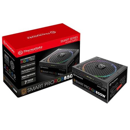Thermaltake Smart Pro RGB 850W 80 PLUS Bronze ATX12V 2.4 & EPS12V 2.92 Power PS-SPR-0850FPCBUS-R